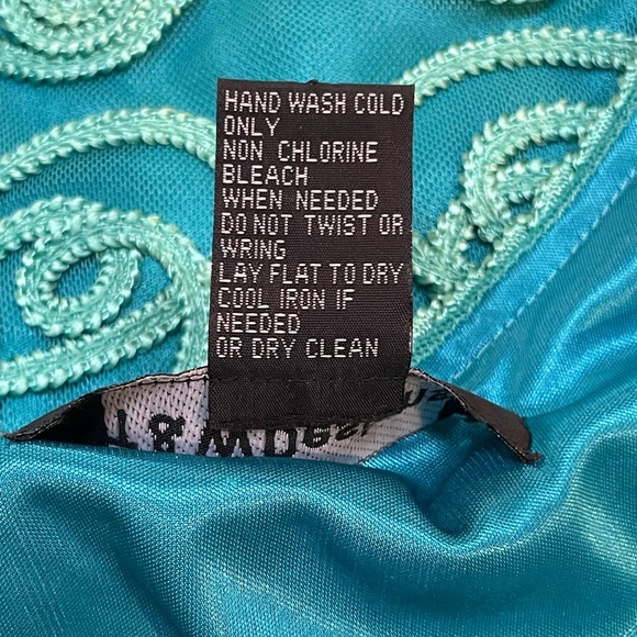 T & W Designs Womens Size L Green Soutache Mesh Overlay Sleeveless Dress - Picture 5 of 13